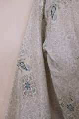 Lola Vintage Silk Wrap Top - Pearl Blue Swirls - Size S/M