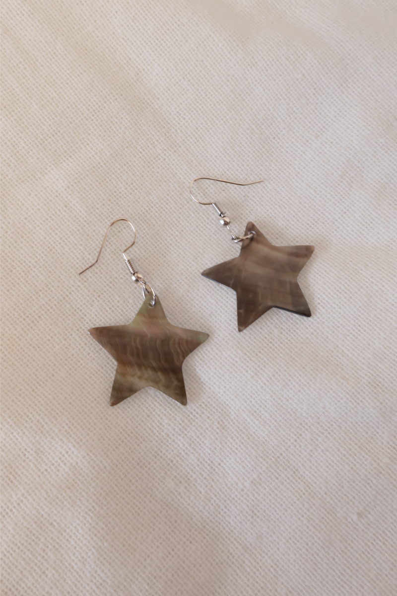 Small Star Nacre Shell Earrings