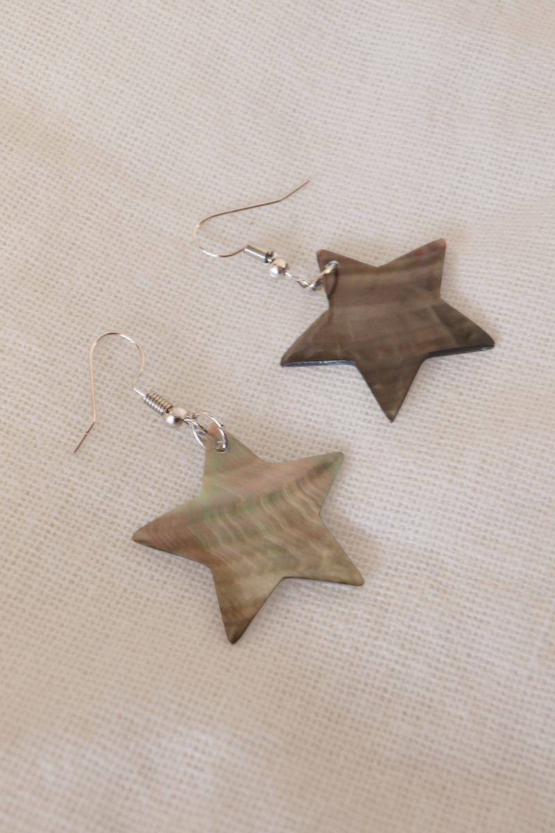 Small Star Nacre Shell Earrings