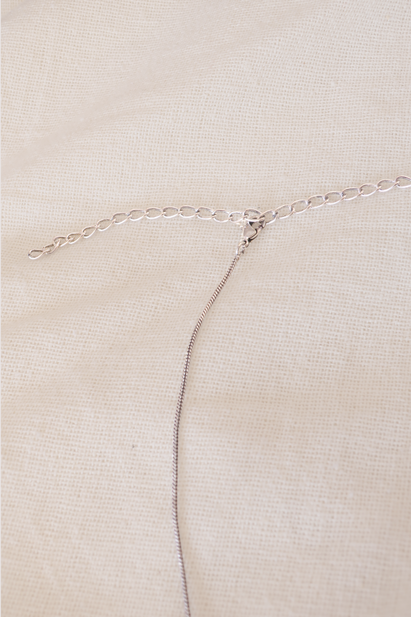 Smokey Square Quartz Silver Plated Necklace