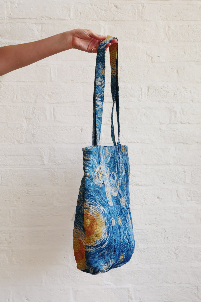 Starry Night Blue Tapestry Tote Bag