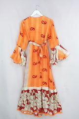 Sylvia Wrap Dress - Saffron & Marigold Paisley - Size S by All About Audrey