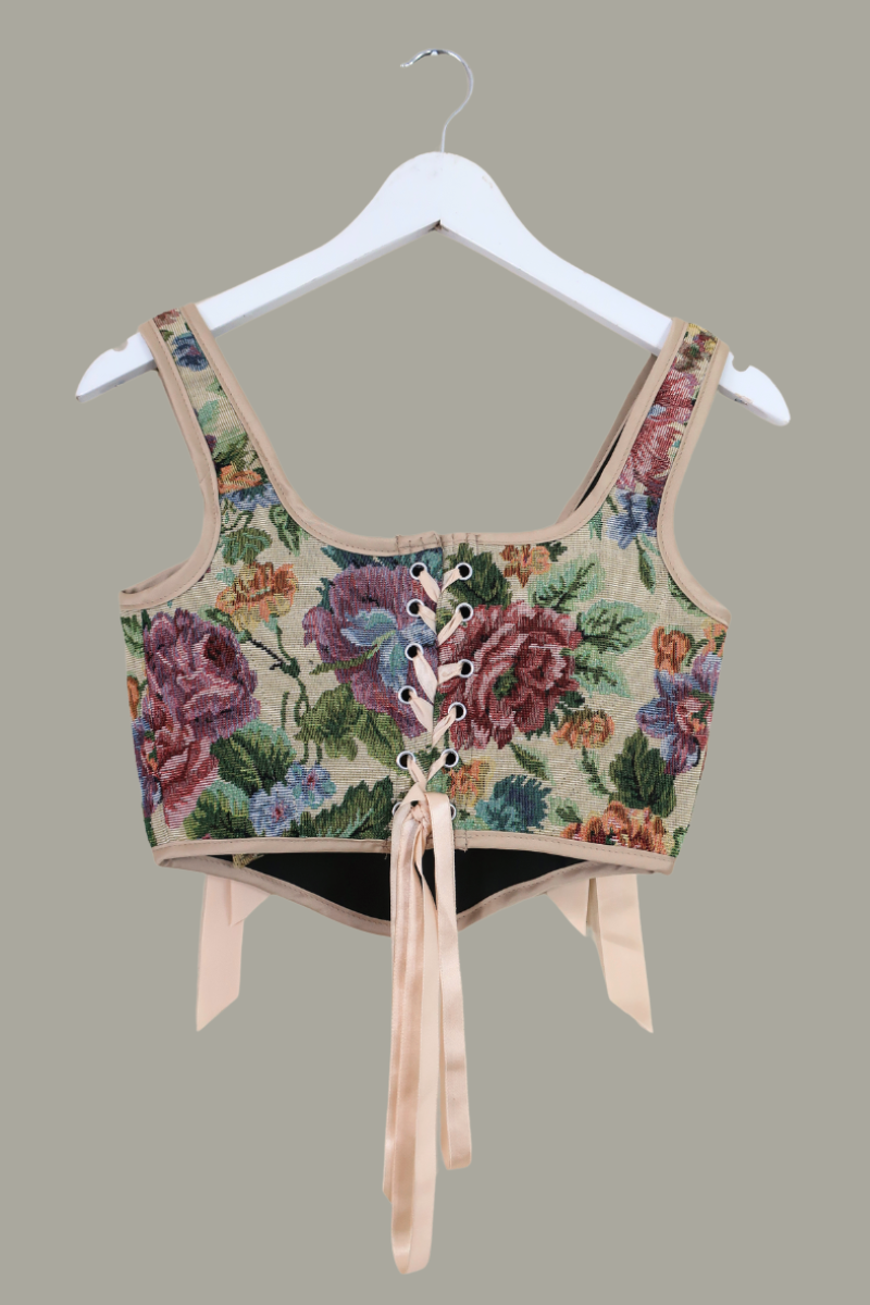 Antoinette Tapestry Corset in Botanical Bloom by All About Audrey