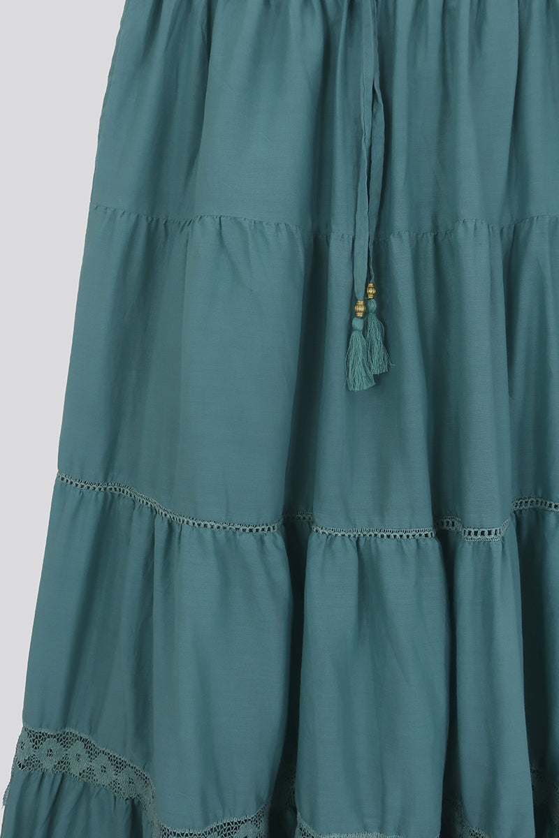 Pisces Crochet Skirt in Sicilian Blue by All About Audrey