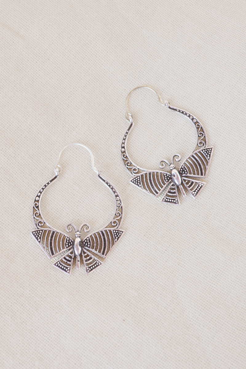 Tiger Moth Silver Plated Earrings