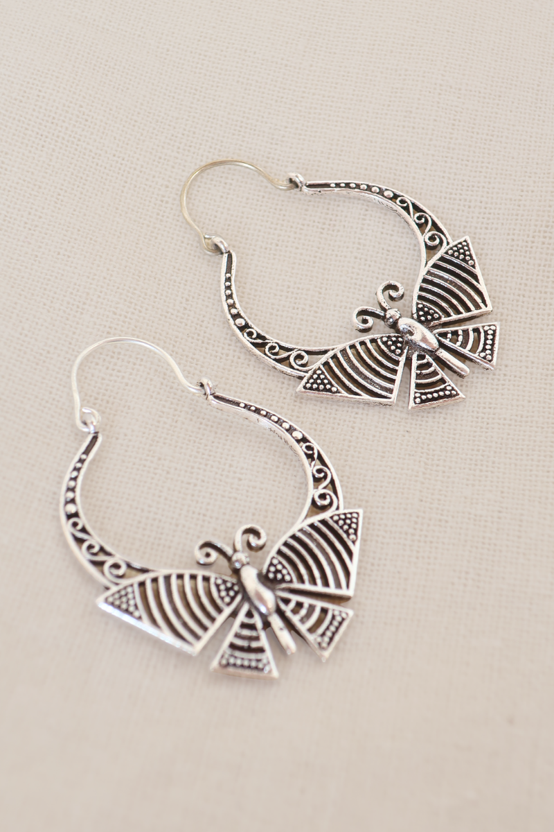 Tiger Moth Silver Plated Earrings