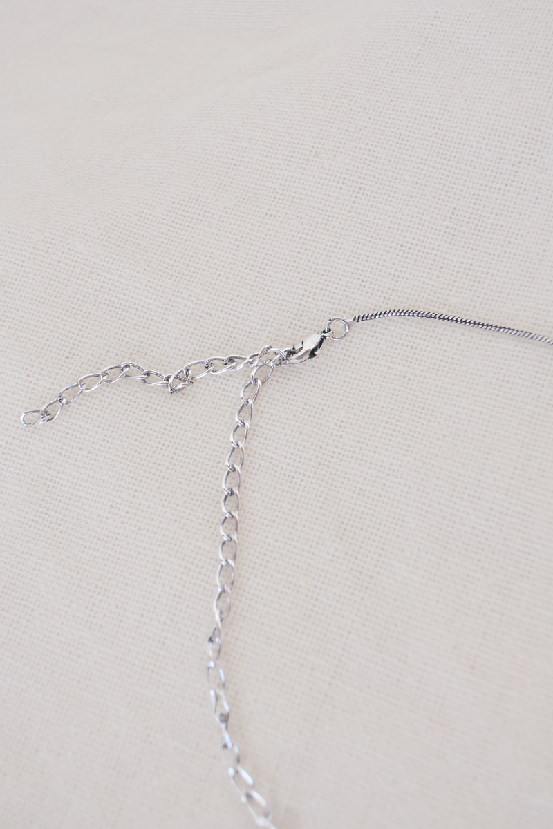 Labradorite Stone Elephant Silver Plated Necklace