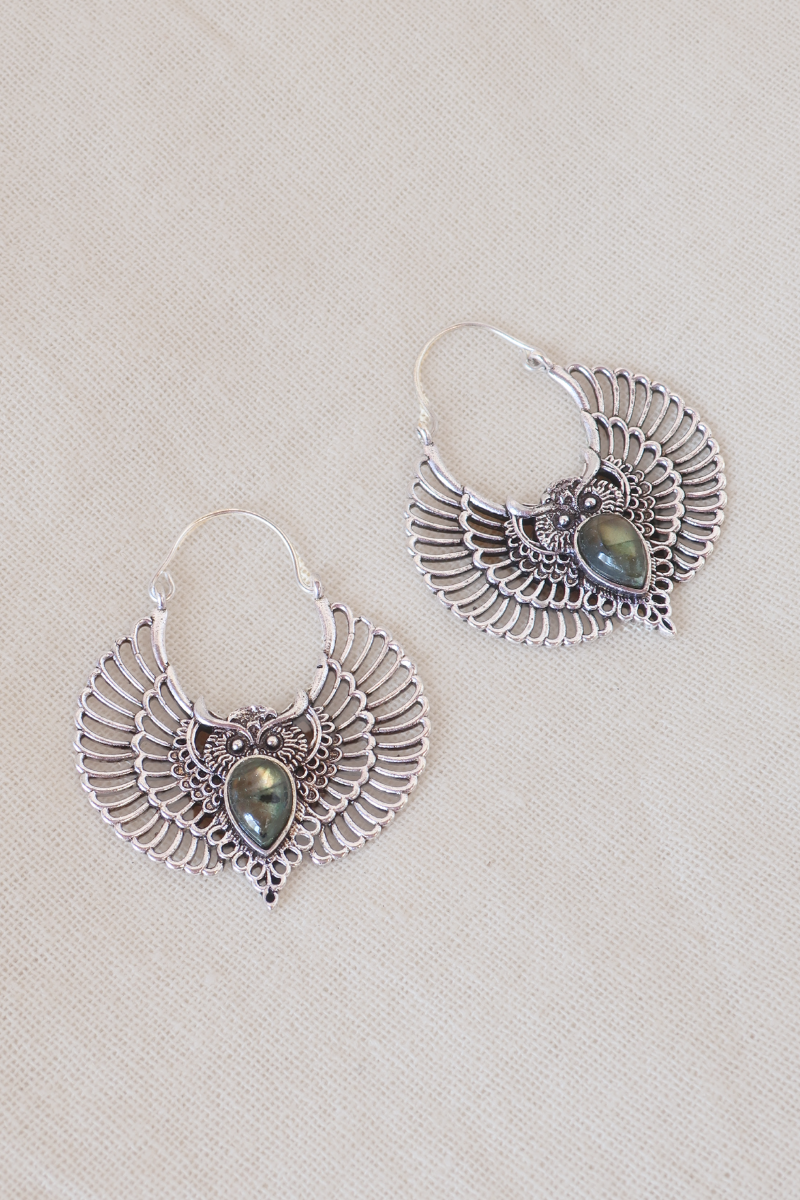 Labradorite
Stone Owls Silver Plated Earrings