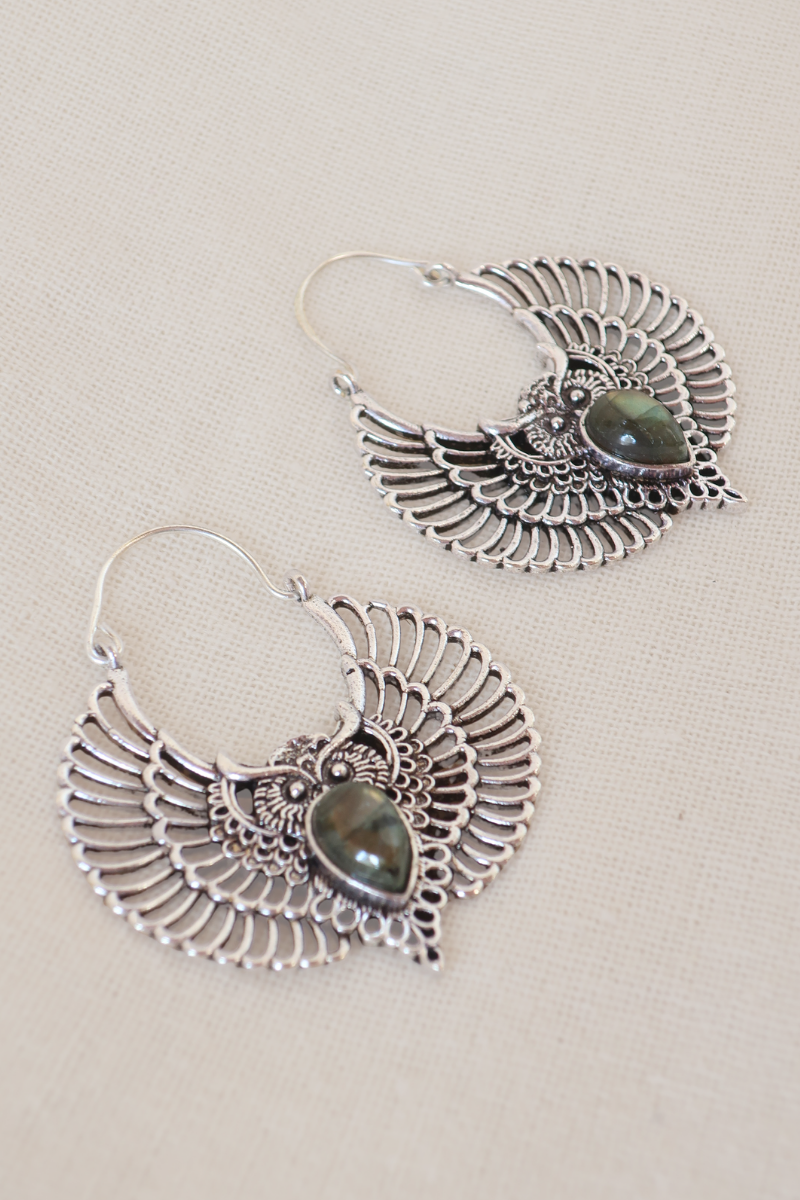 Labradorite
Stone Owls Silver Plated Earrings