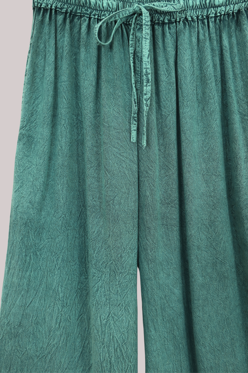 Indian Wide Leg Trousers in Calypso Blue - Free Size