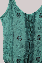 Embroidered Corset Top in Calypso Blue - Free Size