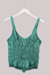 Embroidered Corset Top in Calypso Blue - Free Size