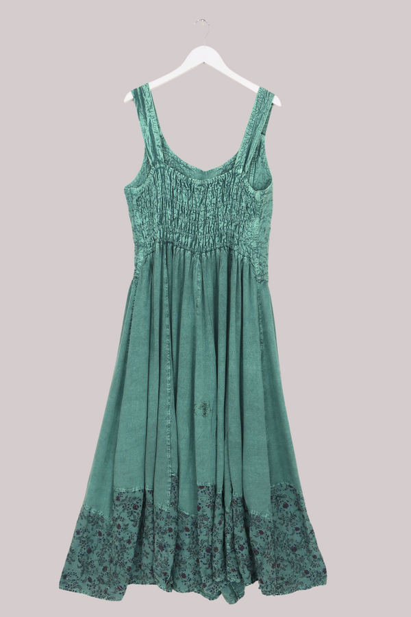 Embroidered Corset Maxi in Sea Turquoise - Free Size XXL by All About Audrey