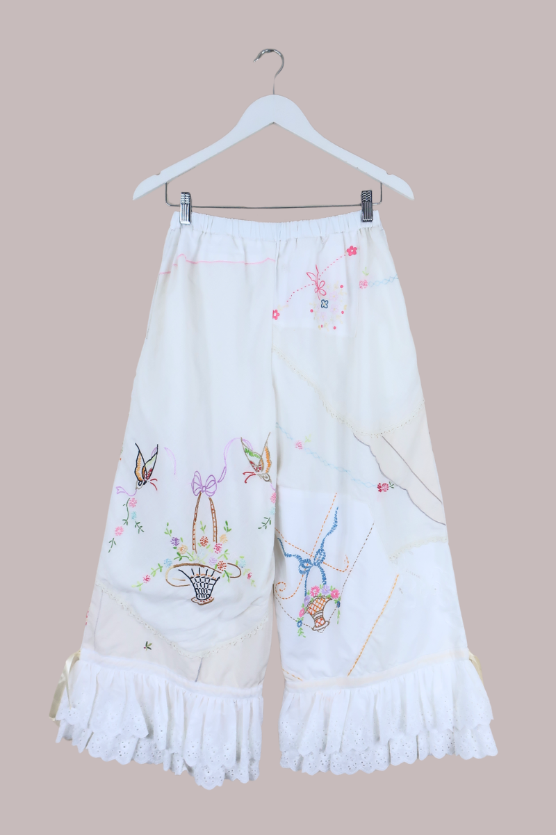 Philippa Vintage Tablecloth Bloomers in Pagoda Proposal Embroidery