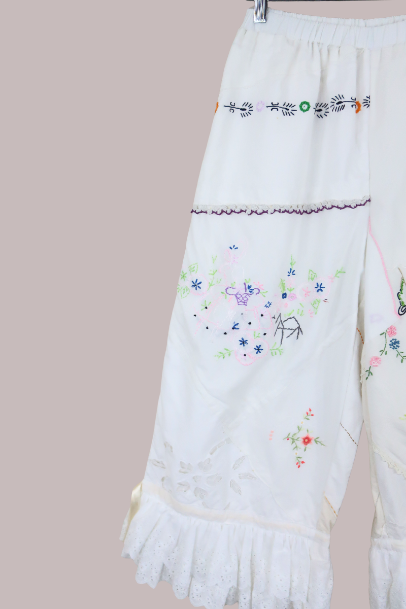 Philippa Vintage Tablecloth Bloomers in Pagoda Proposal Embroidery