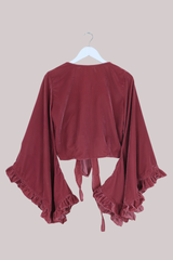 Khroma Venus Wrap Top in Dusty Pink Velvet
