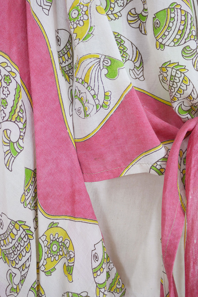 Venus Wrap Top - Swimming Upstream - Vintage Cotton - Size M/L by all about audrey