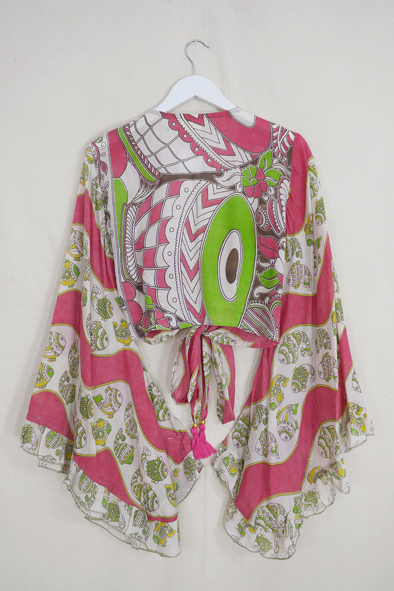 Venus Wrap Top - Swimming Upstream - Vintage Cotton - Size M/L by all about audrey