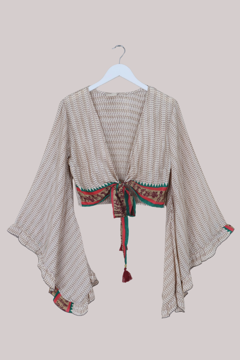 Venus Recycled Sari Wrap Top in Dancing Through Time - Size S