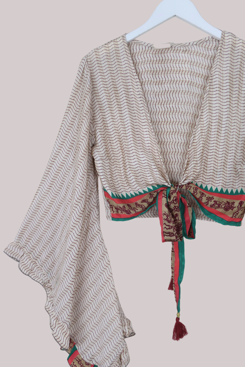 Venus Recycled Sari Wrap Top in Dancing Through Time - Size S