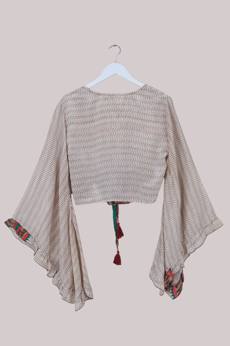 Venus Recycled Sari Wrap Top in Dancing Through Time - Size S