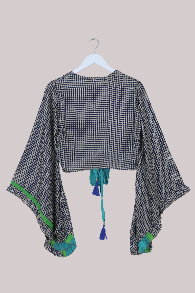 Venus Recycled Sari Wrap Top in Little Stars - Size S