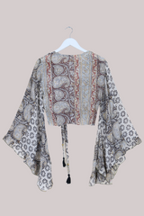 Venus Vintage Cotton Wrap Top in Sun & Earth Paisley - Size M/L
