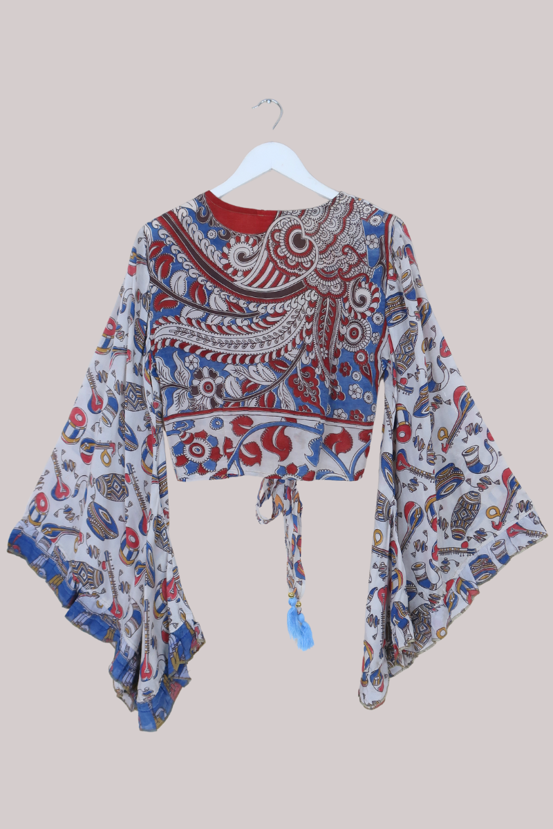 Venus Vintage Cotton Wrap Top in Party Instruments - Size S/M