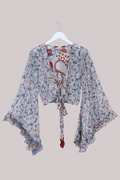 Venus Vintage Cotton Wrap Top in Fable Sketch - Size XS