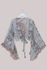 Venus Vintage Cotton Wrap Top in Sun & Earth Paisley - Size M/L