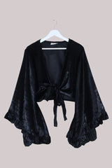 Khroma Venus Wrap Top in Opera Black Ice Velvet