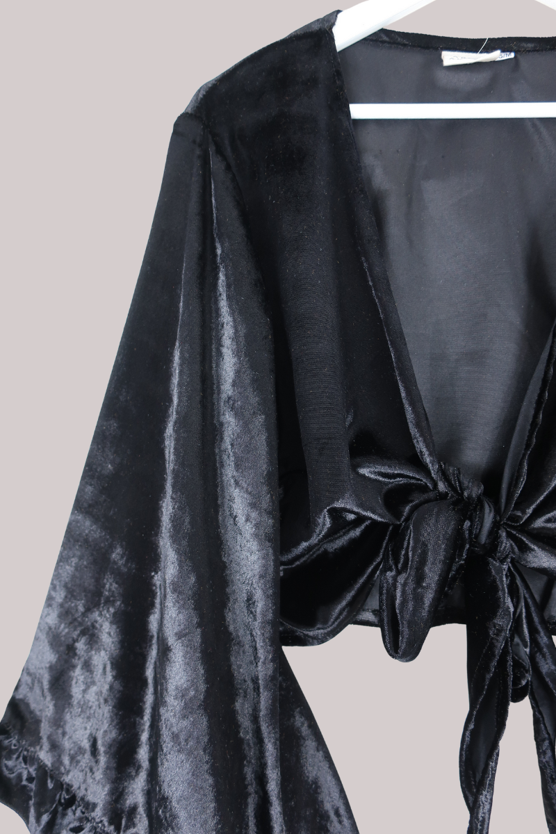 Khroma Venus Wrap Top in Opera Black Ice Velvet