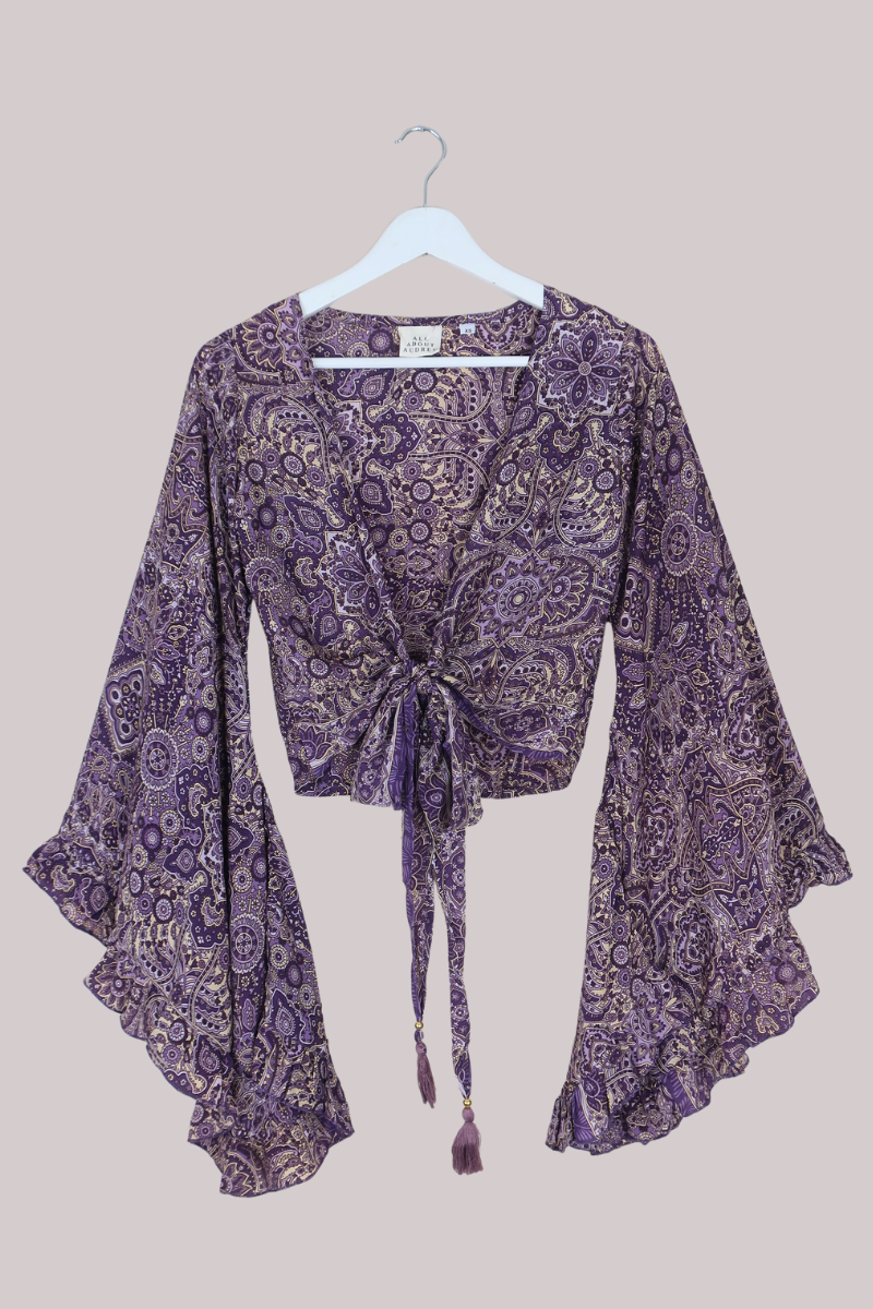 Venus Wrap Top in Joplin Purple Mandala
