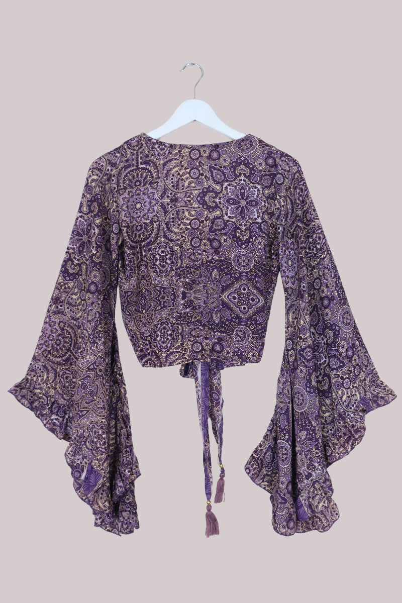 Venus Wrap Top in Joplin Purple Mandala