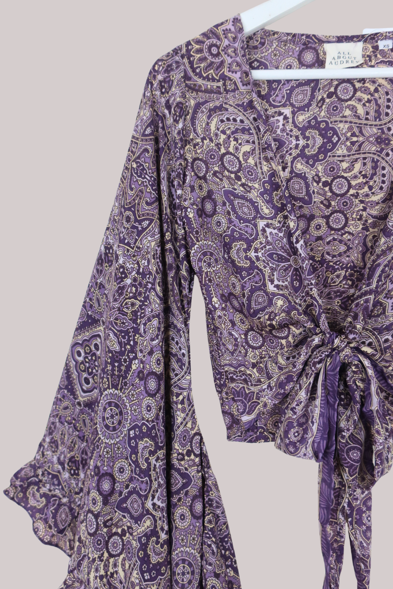 Venus Wrap Top in Joplin Purple Mandala