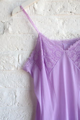 Vintage Dress - Lily pond Purple Lace Slip - Size S by All About Audrey