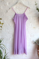 Vintage Dress - Lily pond Purple Lace Slip - Size S by All About Audrey