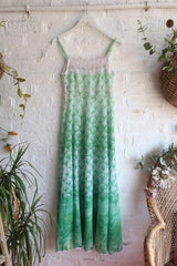 Vintage Dress - Watercolour Landscape Crochet Maxi - Size XS by All About Audrey