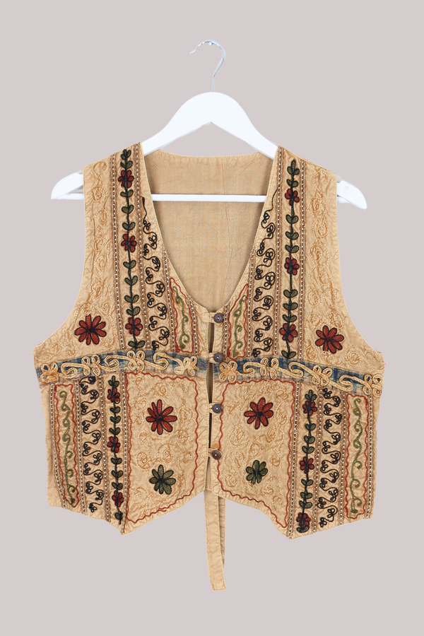 Vintage Waistcoat - Sandy Embroidery - Free Size