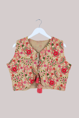 Vintage Waistcoat - Carnation Pink Paisley - Size XL/XXL