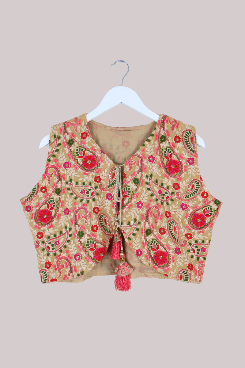 Vintage Waistcoat - Carnation Pink Paisley - Size XL/XXL