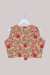 Vintage Waistcoat - Carnation Pink Paisley - Size XL/XXL