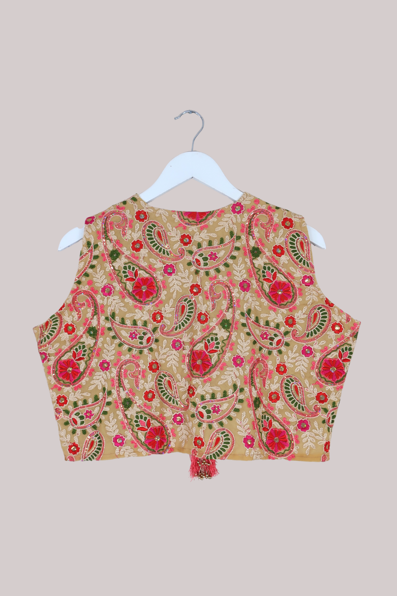 Vintage Waistcoat - Carnation Pink Paisley - Size XL/XXL