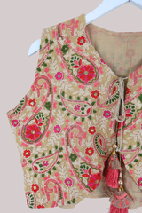 Vintage Waistcoat - Carnation Pink Paisley - Size XL/XXL