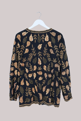 Vintage Jacket - Beaded Autumn Foliage - Size L