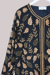 Vintage Jacket - Beaded Autumn Foliage - Size L