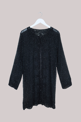 Vintage Dress - Opulent Black Beads - Size L/XL