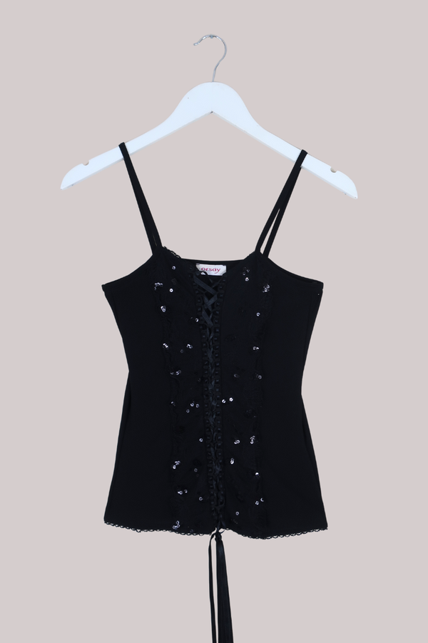 Vintage Top - Onyx Corset - Size XS