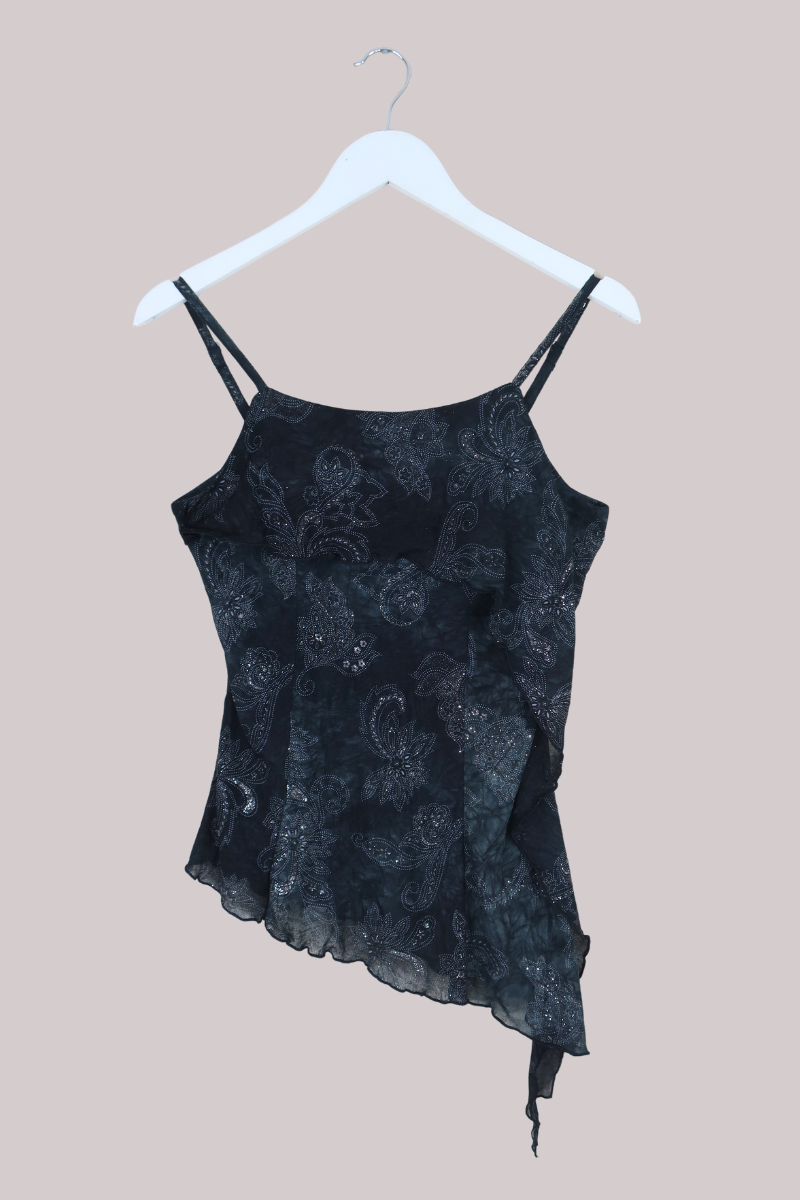 Vintage Top - Hazy Black Paisley - Size S