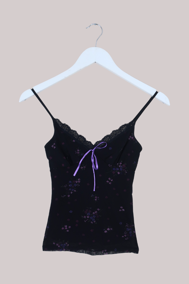 Vintage Top - Midnight Violets - Size XXS
